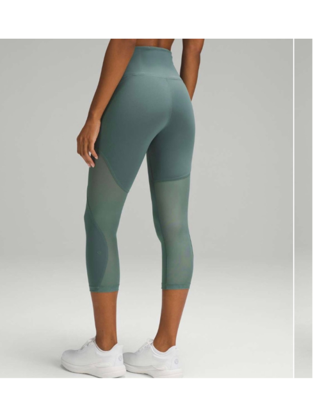 Lululemon Wunder Train Mesh Panel High-Rise Crop 21" Size 4 Green